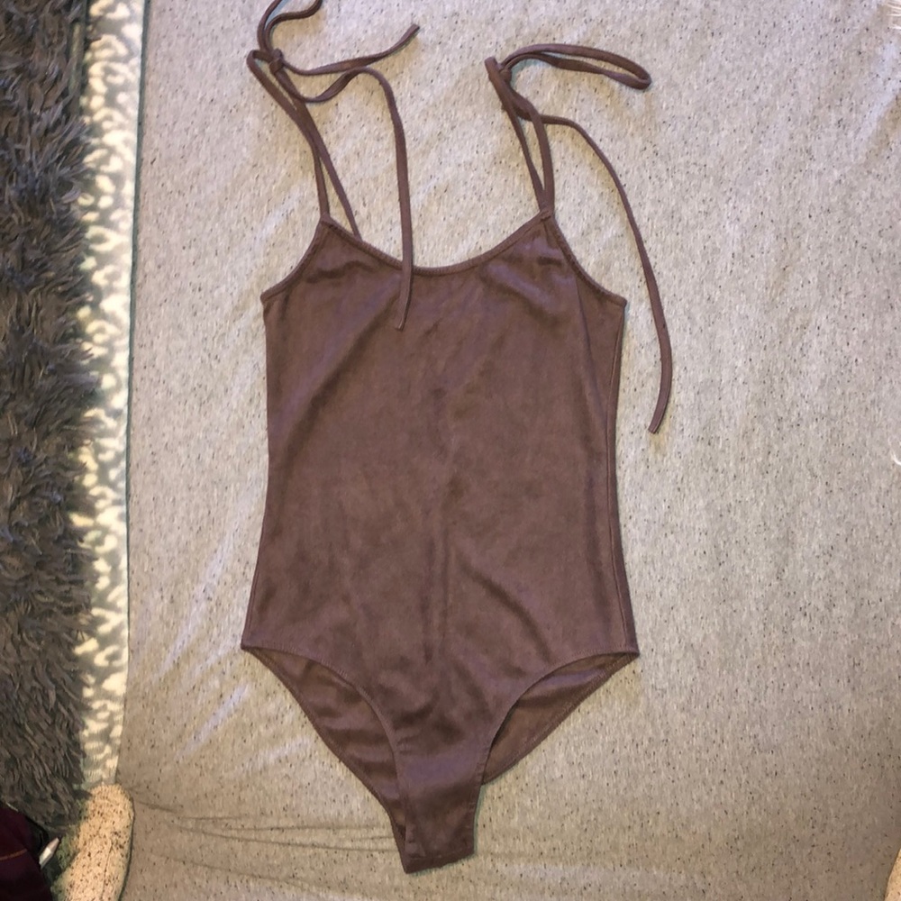 Suede bodysuit